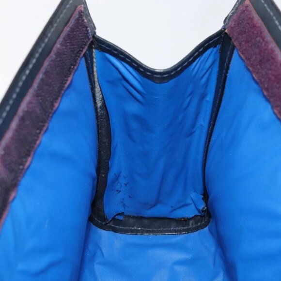 GUCCI GG Supreme Sherry Line Clutch Bag PVC Navy Red Auth 144387 - Picture 11 of 16